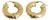 Hoop Earrings in 19.2K Gold, Set of 2 For Sale
