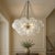 2020s Aloadecor 27'' Modern Glam Cluster Chandelier 6 Lights Pendant With Hand Blown Textured Glass Globes and Chrome Finish For Sale - Image 5 of 8