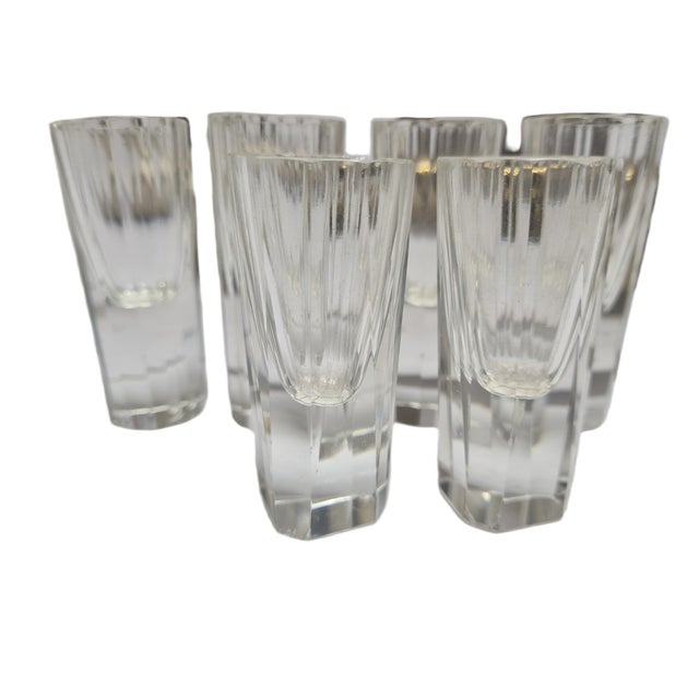 Art Deco Vodka Shot Glasses from Hortensja Glassworks, Poland, 1950s, Set of 7 For Sale - Image 15 of 18