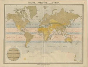 World Wind Currents Map by Andriveau-Goujon, 1861