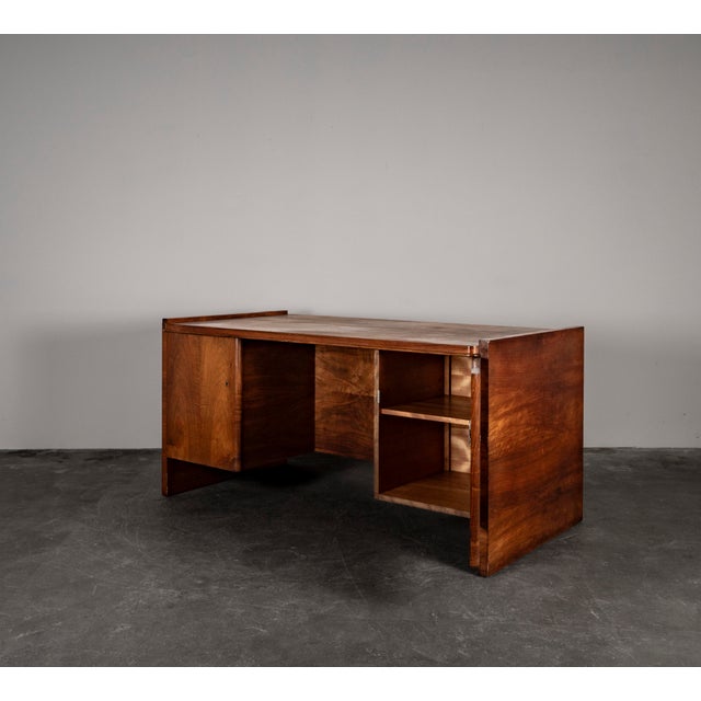 1930s Art Deco Desk in Walnut by Bruno Paul for Veb Deutsche Werkstätten Hellerau, 1930s For Sale - Image 5 of 18