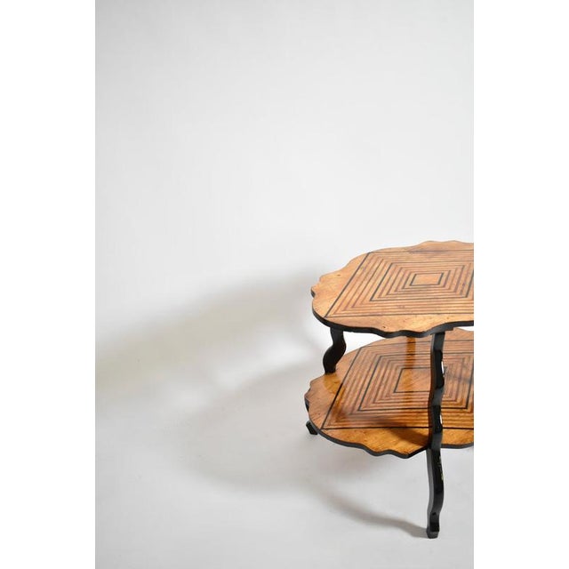 2000 - 2009 19th Century Napoleon III Diamond Pattern Side Table For Sale - Image 5 of 6