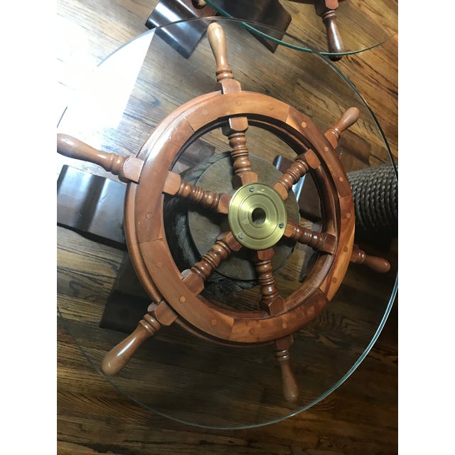 1980s Nautical Wood Ship Wheel Coffee Table Set 3 Pieces Chairish