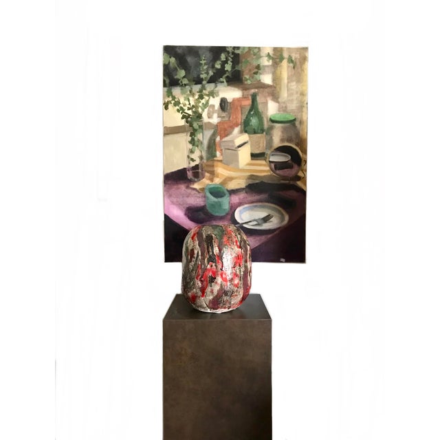 a signed vintage 1990s contemporary still life painting this beautiful abstract expressionist painting depicts a classic...