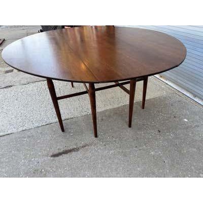Mid- 20th Century Heritage-Henredon Drop-Leaf Walnut Table For Sale - Image 11 of 12
