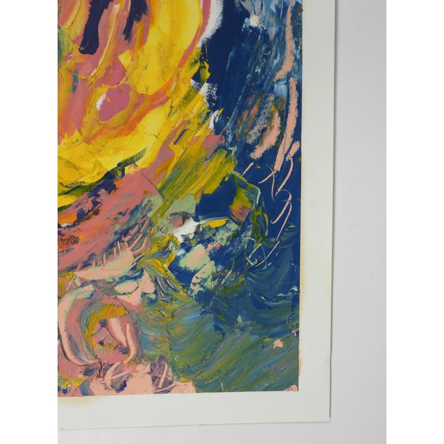 Contemporary Contemporary Abstract Blue and Yellow Painting For Sale - Image 3 of 6