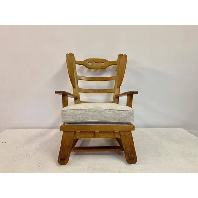 Dutch Brutalist Armchair in Oak, 1960s For Sale - Image 10 of 17