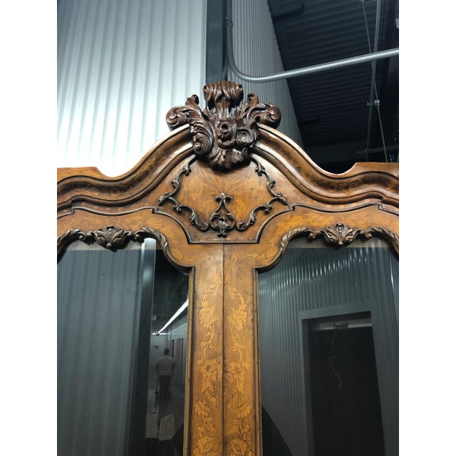 Italian Inlay Marquetry Secretary Bookcase 20th Century For Sale - Image 11 of 13