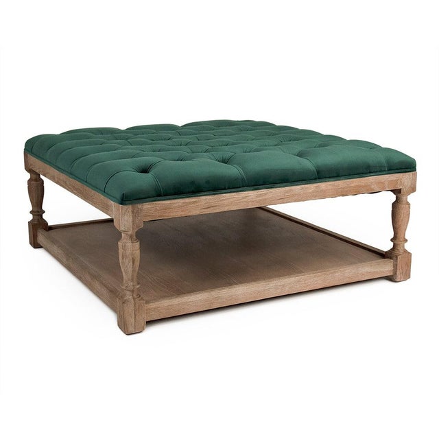 The Square Tufted Ottoman from Zentique is a versatile coffee table alternative with a button-tufted cushion top and a...