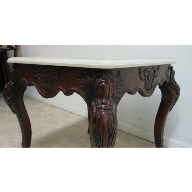 1980s Ralph Lauren Stone Top French Country Hoof End Table Night Stand For Sale - Image 9 of 12
