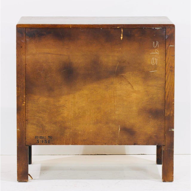 1920s Jacobean Revival Carved Oak Cabinet / Server – Paneled Doors, Frieze Drawer & Brass Pulls, England, C. 1920s For Sale - Image 5 of 5