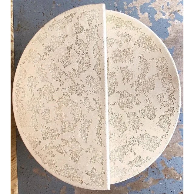 1970s Faux Coquina Stone Two-Tier Kinetic Sphere Coffee Table For Sale - Image 10 of 12