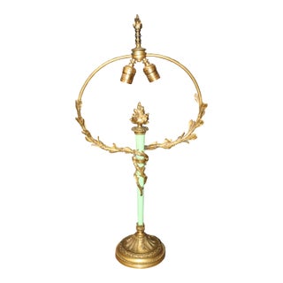 1910s French Bronze Ormolu Bronze Mounted Bronze Table Lamp For Sale