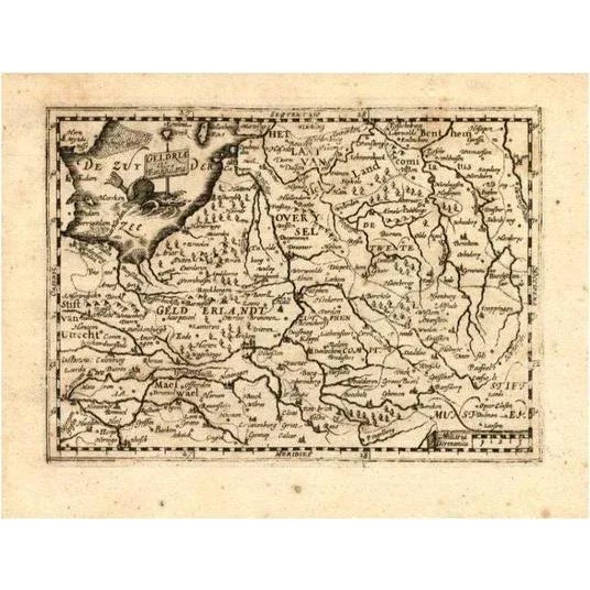 Antique Map of Gelderland and Overijssel by Guicciardini, 1613 For Sale - Image 6 of 6