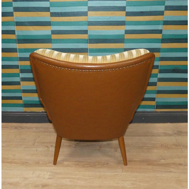Club Chair with Armrests and Back in Faux Leather, 1950s For Sale - Image 4 of 8
