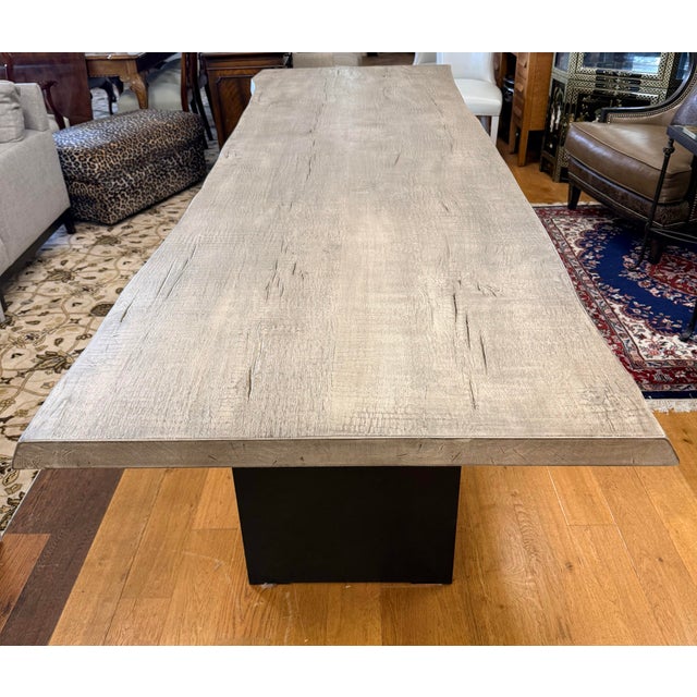 Wood Restoration Hardware Live Edge Dining Table Ten Feet For Sale - Image 7 of 10