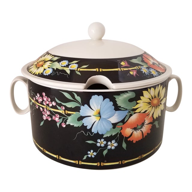 Vintage Villeroy & Boch Vitrol Porcelain Floral Soup Tureen For Sale