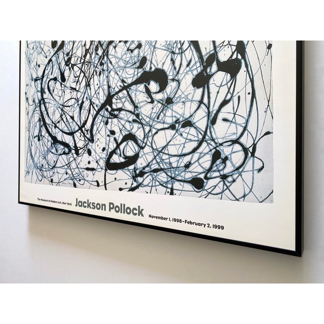 Jackson Pollock Vintage 1998 Abstract Expressionist Lithograph Print Framed Modernist Exhibition Poster " Number 14 : Gray " 1948 For Sale - Image 16 of 17