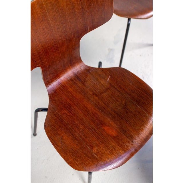 Vintage 3103 Hammer Chairs by Arne Jacobsen for Fritz Hansen, 1960s, Set of 4 For Sale - Image 18 of 18