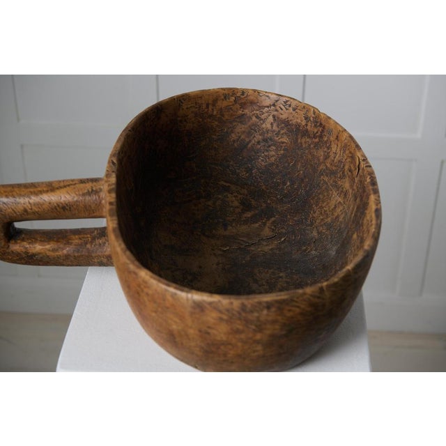 Wood Antique Swedish Wooden Bowl in Birch Root For Sale - Image 7 of 10