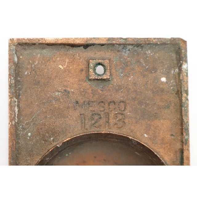 Vintage 4.375 In. Brass Rectangular Doorbell Plate For Sale - Image 4 of 4