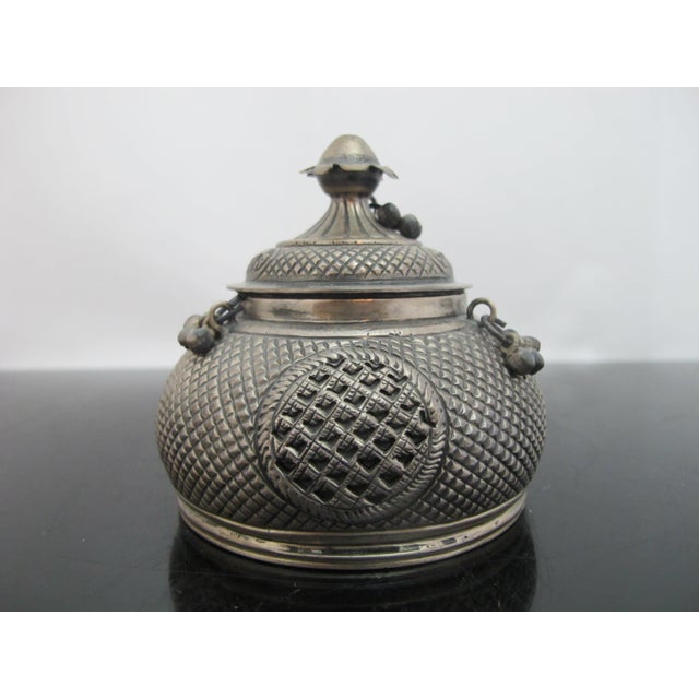 Antique Southeast Asian Silver Betel Nut Censer Box or Incense Burner For Sale In Portland, OR - Image 6 of 12