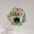 Metal 1960s Italian Style Hand-Painted Crystal Flower Globe Chandelier, 3-Light For Sale - Image 7 of 9