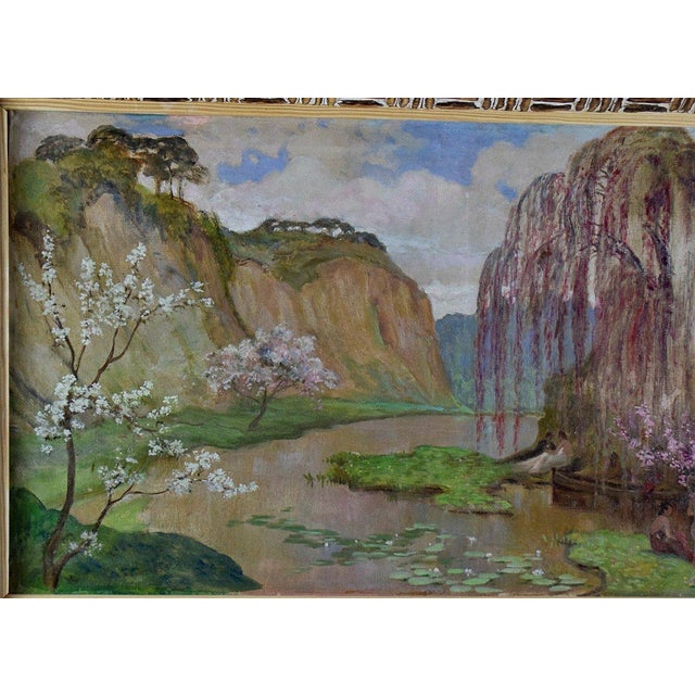 Large Asian Landscape, 1960s, Oil on Canvas, Framed For Sale - Image 10 of 13
