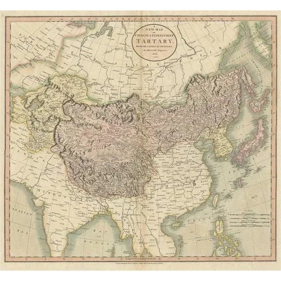 Antique Map of Chinese and Independent Tartary and Korea and Japan, 1806 For Sale - Image 6 of 6