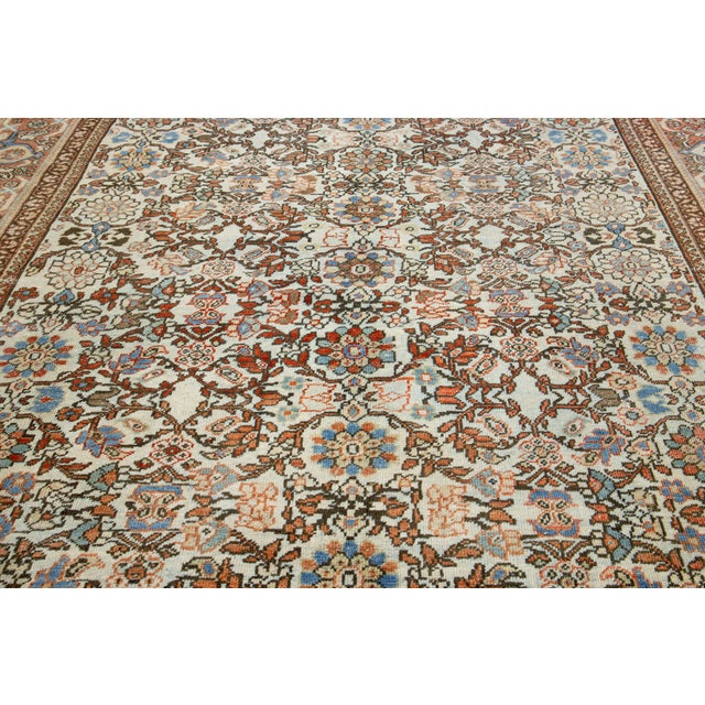 Handmade Multicolor Persian Mahal Designed Wool Rug From the 1910s For Sale - Image 10 of 10