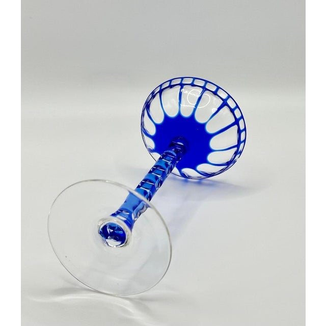 Blue Blue Sweet Wine Glass by Otto Prutscher for Meyrs Neffe, 1908 For Sale - Image 8 of 10