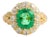 Antique Natural Emerald & Diamond Double Halo Cocktail Ring — Victorian Era, Size 6.5 For Sale