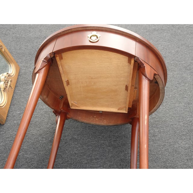 Vintage Queen Anne Style Round Mahogany Side Table by Baker Furniture Co. For Sale - Image 12 of 13