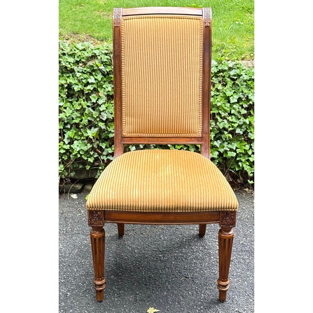 Textile Ethan Allen “Addison” Townhouse Collection French Regency Side Chairs - Set of 8 For Sale - Image 7 of 12