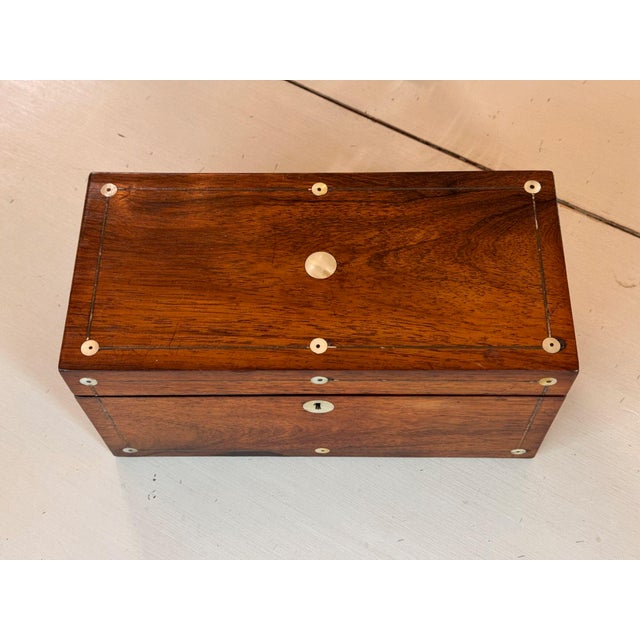 Traditional 19th Century Rosewood Box With Mother of Pearl Inlay For Sale - Image 3 of 10