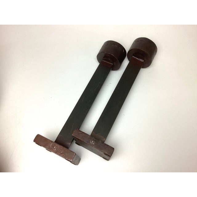 Late 20th Century Fabulous Pair of Jan Barboglio 29” Tall Iron and Amber Glass Hurricanes For Sale In New York - Image 6 of 12