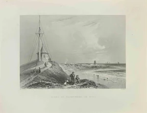 William Henry Bartlett, Scene at Fleetwood, Etching, 1845
