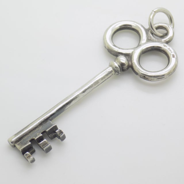 Vintage European Decorative Key Pendant in Silver 835, 1970s For Sale - Image 4 of 11