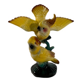 1950s Yellow Ceramic Cockatoo Figurine For Sale