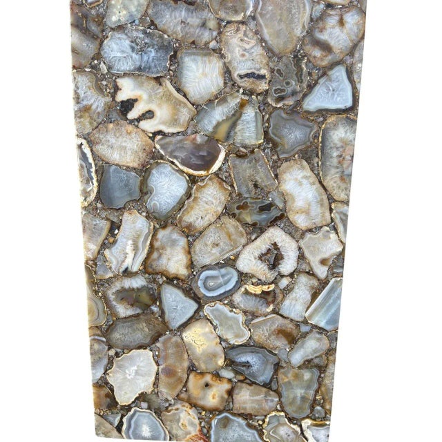 American 20th Century Pair of Illuminated Agate Column Pedestals. u.s.A. For Sale - Image 3 of 6