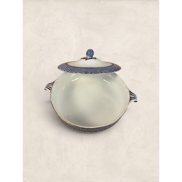 Antique Blue and White Porcelain Serving Tureen With Lid For Sale - Image 10 of 13