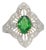 1.9Ct Tsavorite Garnet Ring With Natural Diamond Accents: Solid 14k Gold, 9x7mm, Size 6.75 For Sale