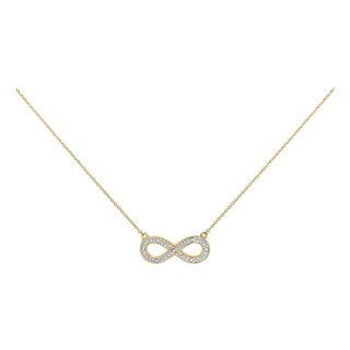 Gold Vermeil Diamond Accent Infinity Pendant Necklace For Sale
