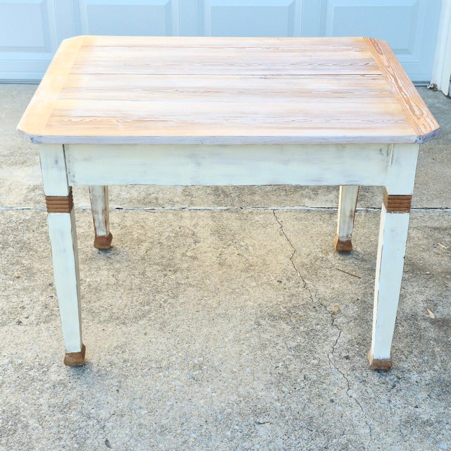 Circa Late 19th Century Gustavian Swedish Style Pine Dining Table Desk W/ Reeded Dummy Drawer For Sale In Washington DC - Image 6 of 11