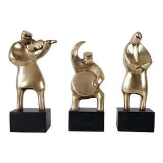 Vintage Musicians Abstract Brass Sculptures - Set of 3 For Sale