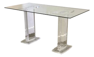 Italian Acrylic and Glass Console Table, 1980s
