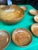 Tan 1970s Collection of Stamped Sterling Silver Pedestal Wooden Bowl With Serving Dishes - Set of 12 For Sale - Image 8 of 12