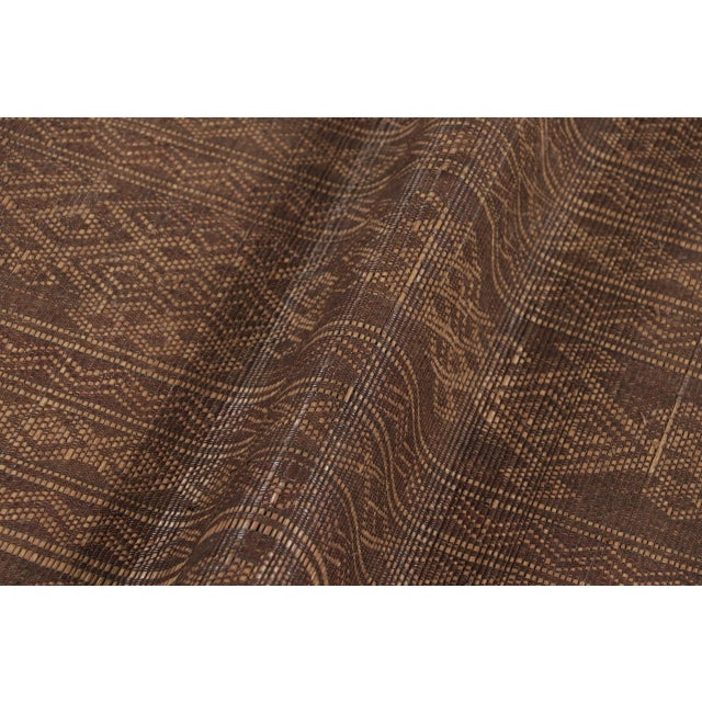 Vintage Tuareg Square Mat in Brown and Gold with Geometric Patterns- Rug & Kilim For Sale In New York - Image 6 of 9