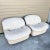 Postmodern Cream Sculpted Tufted Leather Swivel Lounge Chairs - A Pair For Sale - Image 4 of 12