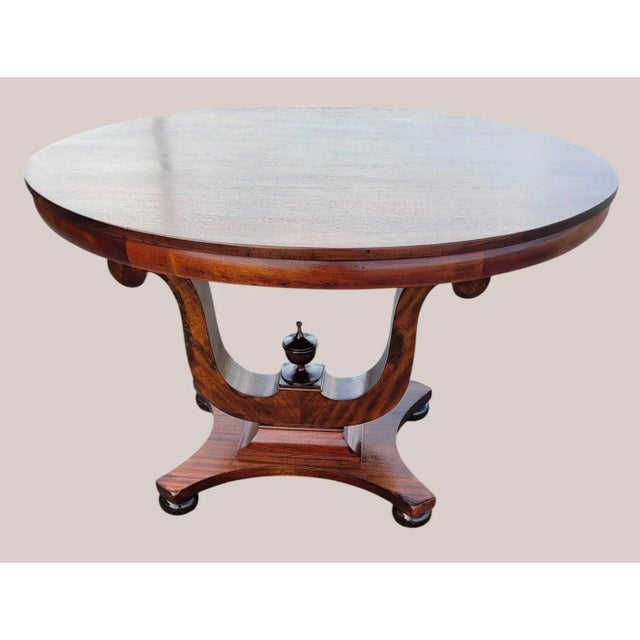 Wood Mid 20th Century American Empire Solid Mahogany Center Table / Foyer Table For Sale - Image 7 of 14